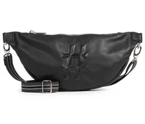 Hüft-Tasche HASHTAG BLACK aus Leder in Schwarz /Schwarz