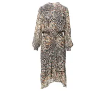 Kleid DELIO aus Viskose mit Animal Print in Zebra Shibori /MehrfarbigBeige