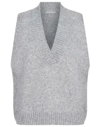 True Religion RELIGION Damen Pullunder VEST OVER DEEP V LUX mit Glitzergarn in Grau /Grau Grau