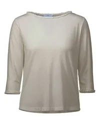 ALLUDE Shirt in Beige aus Baumwolle mit 3/4-Arm und Rüschen /Beige Beige