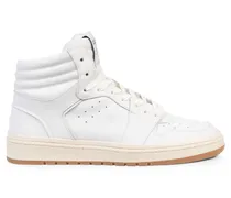 Hightop Sneaker aus Leder in White/Beige /Weiß