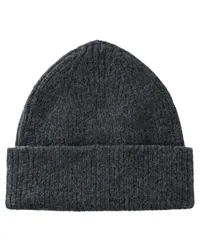 Le Bonnet Rippstrick-Beanie aus Wolle in Graphite /Grau Grau