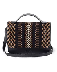 Lala Berlin Crossbody-Bag SILKE X-STITCH in Black mit Stickerei /Schwarz Schwarz