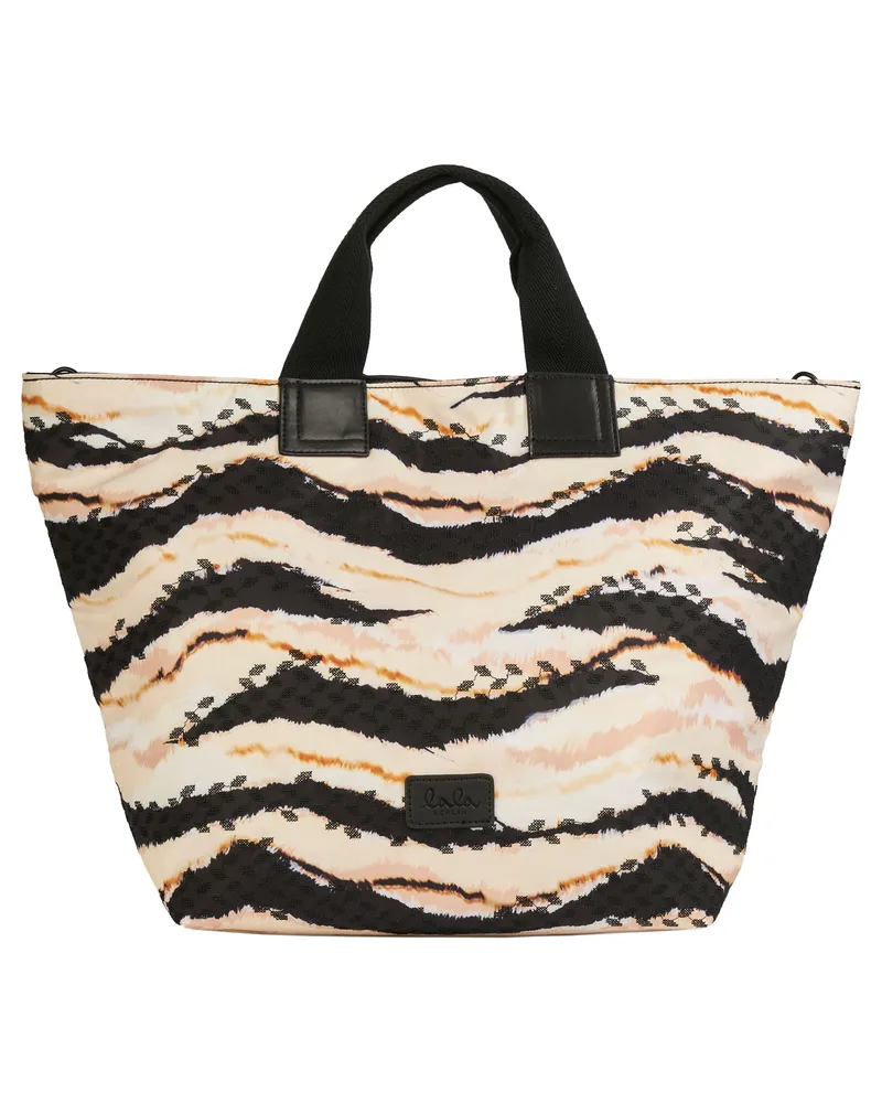 Lala Berlin Tasche CHRISSY mit Allover-Print in Brushed Tiger bei/Schwarz Schwarz