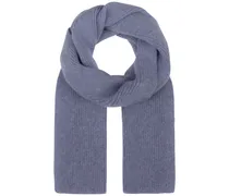 Rippstrick-Schal aus Wolle in Washed Denim /Blau