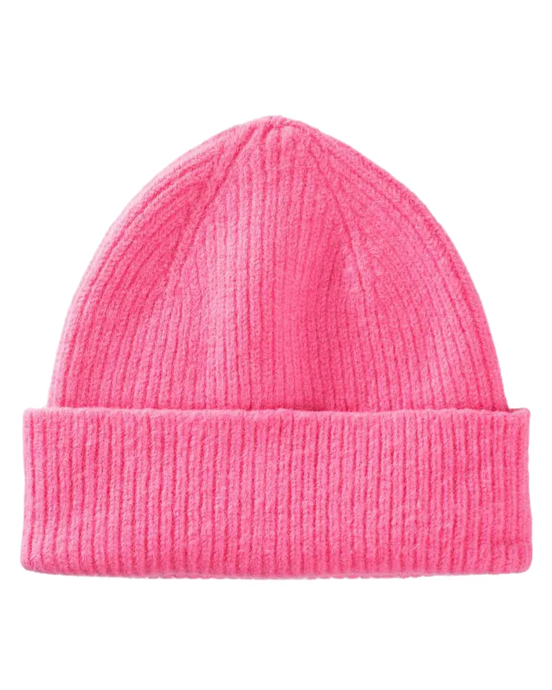 Le Bonnet Rippstrick-Beanie aus Wolle in Bubblegum /Pink Pink