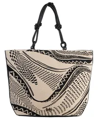 Lala Berlin Tasche TOTE MELWIN in Black Swirl /MehrfarbigBeige Mehrfarbig