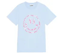 Shirt aus Bio-Baumwolle mit Smiley in Placid Blue /Blau