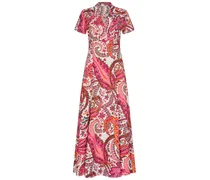 Kleid aus Baumwolle mit floralem Muster in Rot/Rosa gemustert Onlineshop bei/WeißMehrfarbigPinkRot