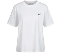 T-Shirt mit Stickerei in White/Beige /Weiß
