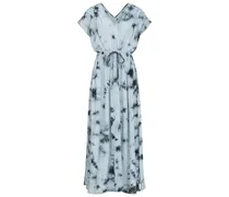 Kleid NINA mit V-Ausschnitt in Cloudy Blue /BlauMehrfarbig