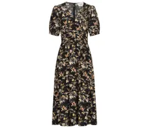 BASH Kleid FLOE aus Baumwolle mit Blumenmuster in Noir kaufen /Schwarz