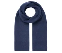 Rippstrick-Schal aus Wolle in Steel /Blau