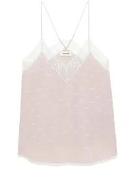 Zadig & Voltaire ZADIGVOLTAIRE Top CHRISTY JAC WINGS mit Spitze und Allover-Print in Primerose bei/Rosa Rosa