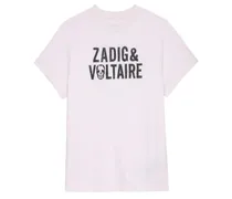 ZADIGVOLTAIRE T-Shirt OMMA mit Logo-Print in Pastel Onlineshop bei/Rosa