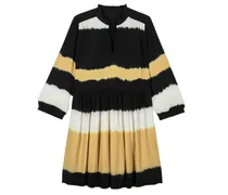 BASH Kleid VLADA mit V-Ausschnitt aus Viskose in Jaune gestreift /MehrfarbigSchwarzGelb