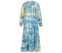 Kleid DIDI mit V-Ausschnitt und Batik-Muster in Sky /BlauMehrfarbig