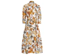 Kleid mit floralem Allover-Print in Weiß gemustert /WeißMehrfarbig