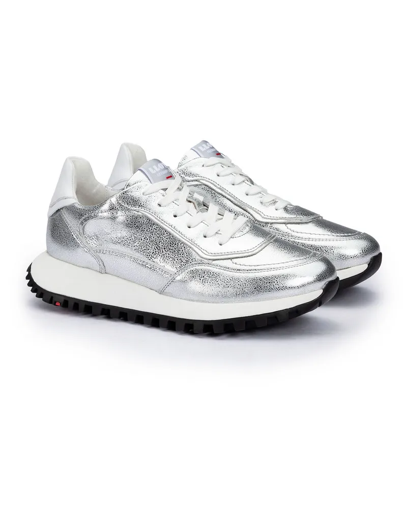 Lloyd Silber Genarbtes Leder | Damen Sneaker Silber Silber