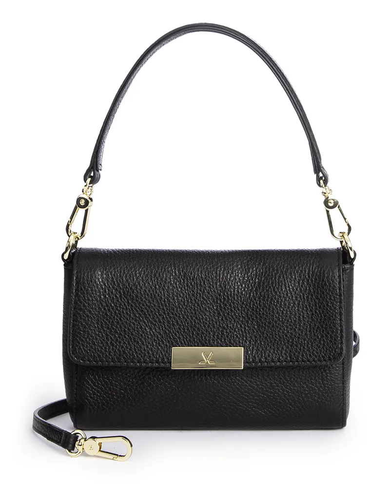 Lloyd Schwarz Glattleder | Damen Minibag Clutch Schwarz Schwarz