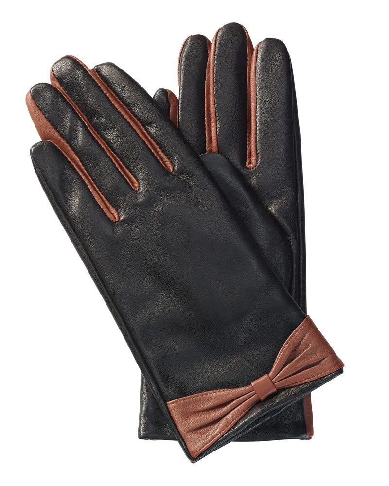 Lloyd Schwarz Glattleder | Damen Handschuhe Schwarz Schwarz