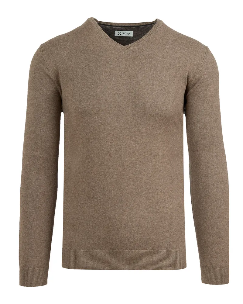 Lloyd Braun Textil | V-ausschnitt Pullover Braun