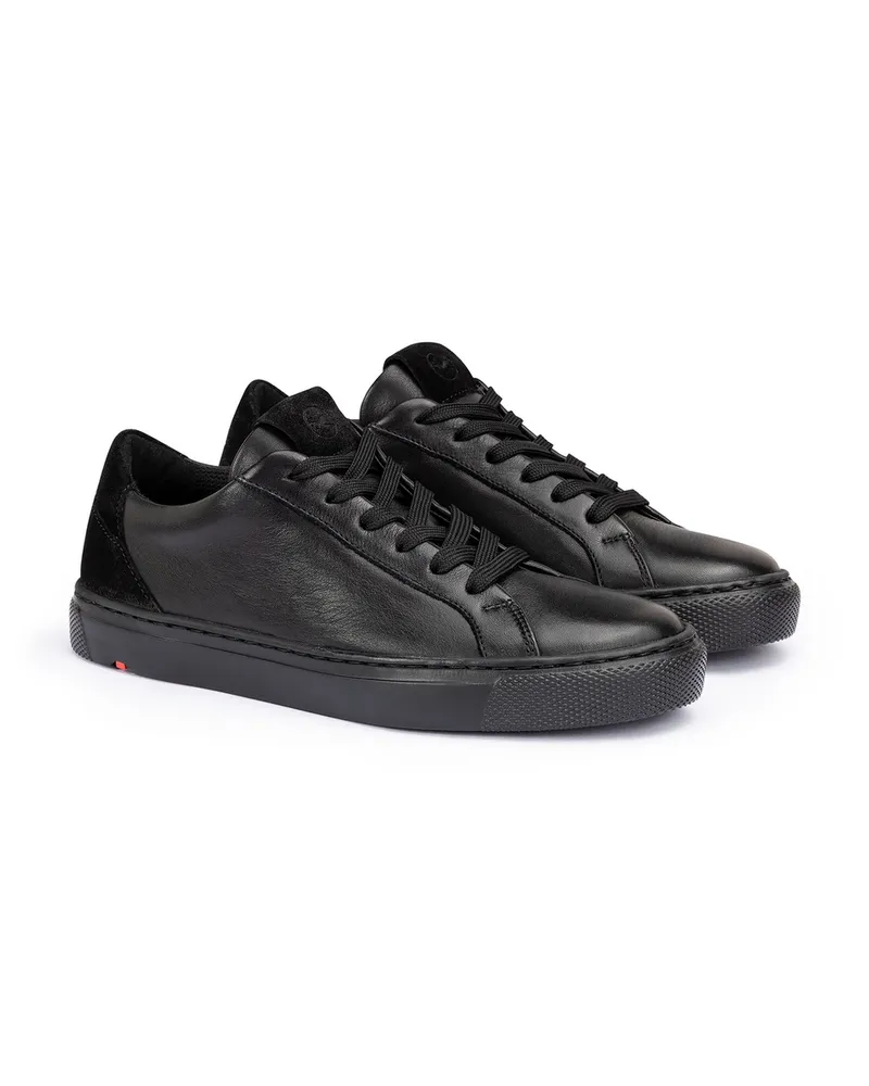 Lloyd Schwarz Glattleder | Rauleder | Damen Sneaker Schwarz Schwarz
