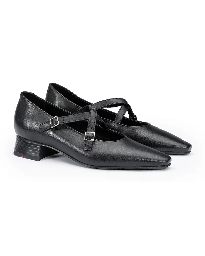Lloyd Schwarz Genarbtes Leder | Damen Ballerinas Schwarz Schwarz