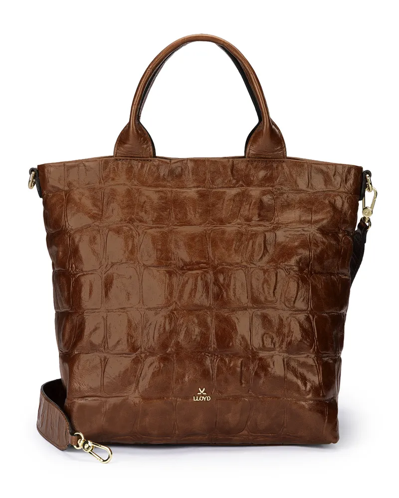 Lloyd Braun Genarbtes Leder | Damen Shopper Bag Braun Braun