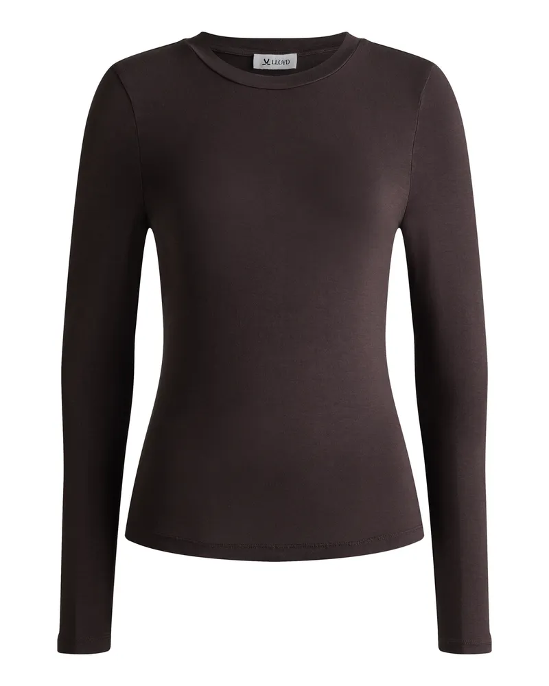 Lloyd Braun Damen Langarmshirt Rundhals Braun Braun