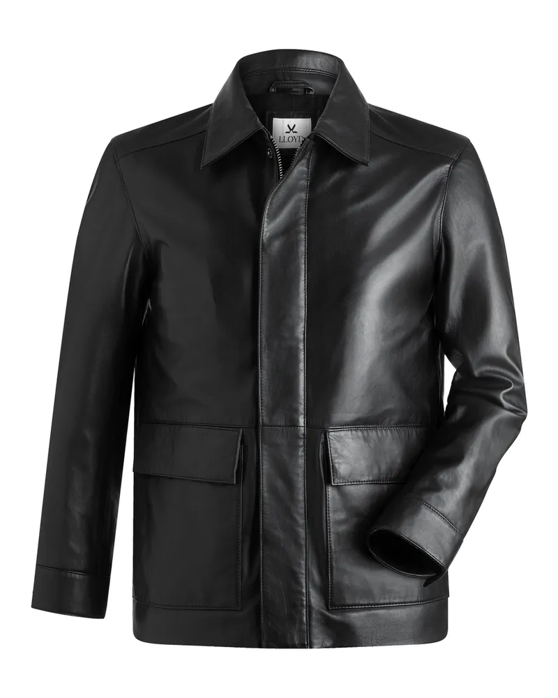 Lloyd Schwarz Glattleder | Mantel Schwarz