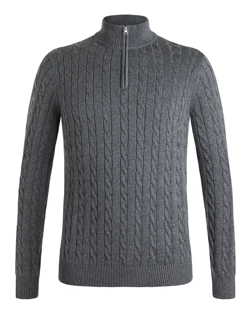 Lloyd Grau Strickpullover Troyer Grau