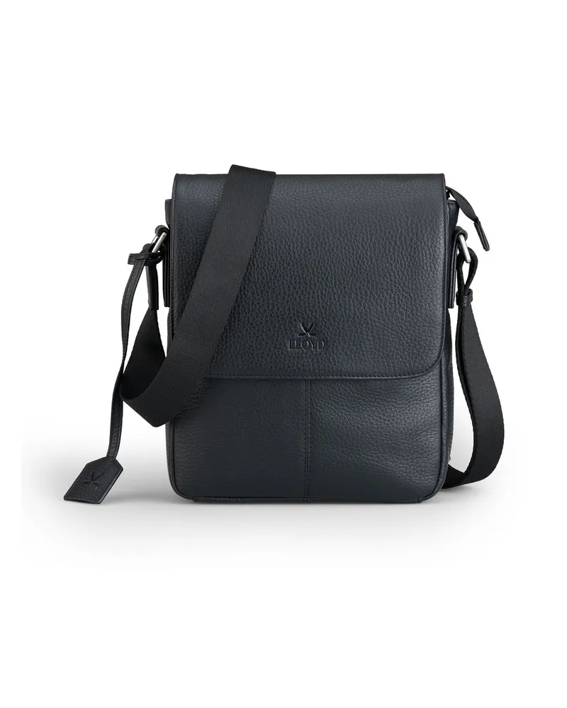 Lloyd Schwarz Glattleder | Messenger Bag Schwarz