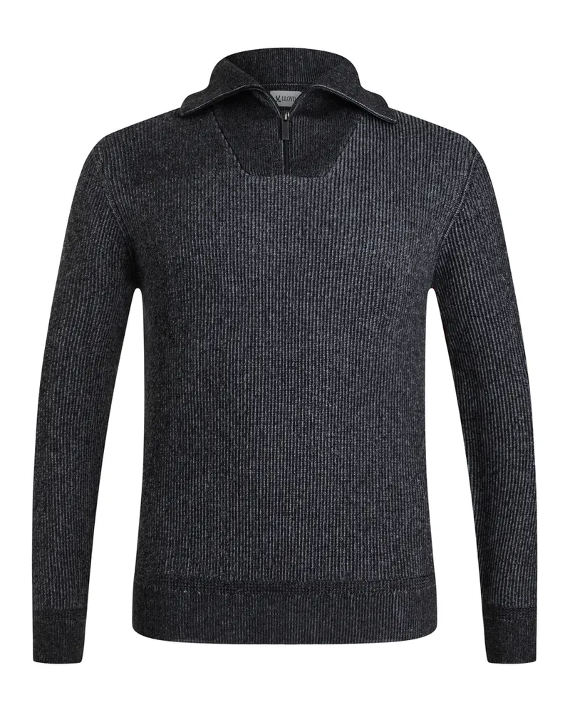 Lloyd Grau Strickpullover Troyer Grau