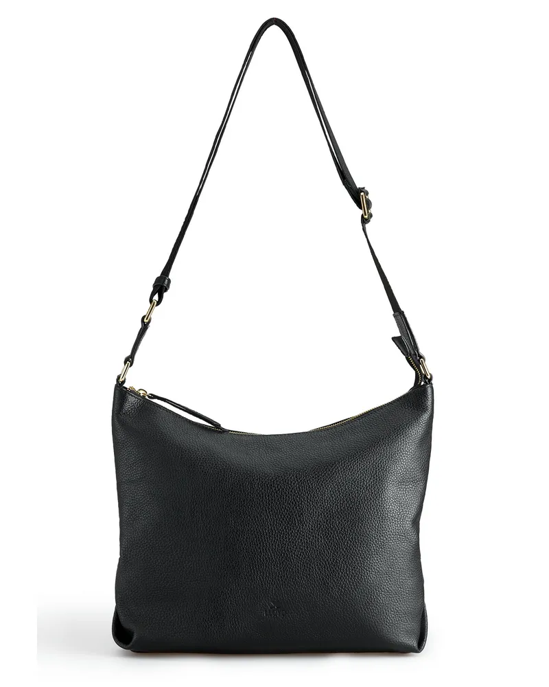 Lloyd Schwarz Glattleder | Damen Hobo Bag Schwarz Schwarz