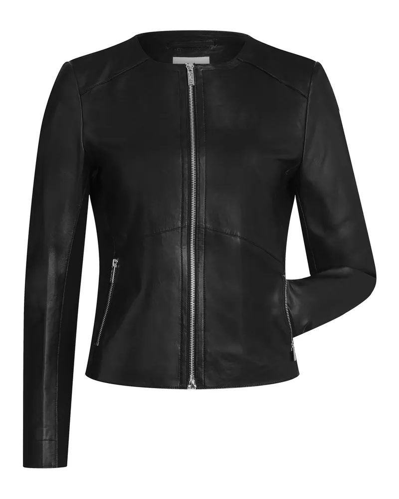 Lloyd Schwarz Glattleder | Damen Lederjacke Erika Schwarz Schwarz