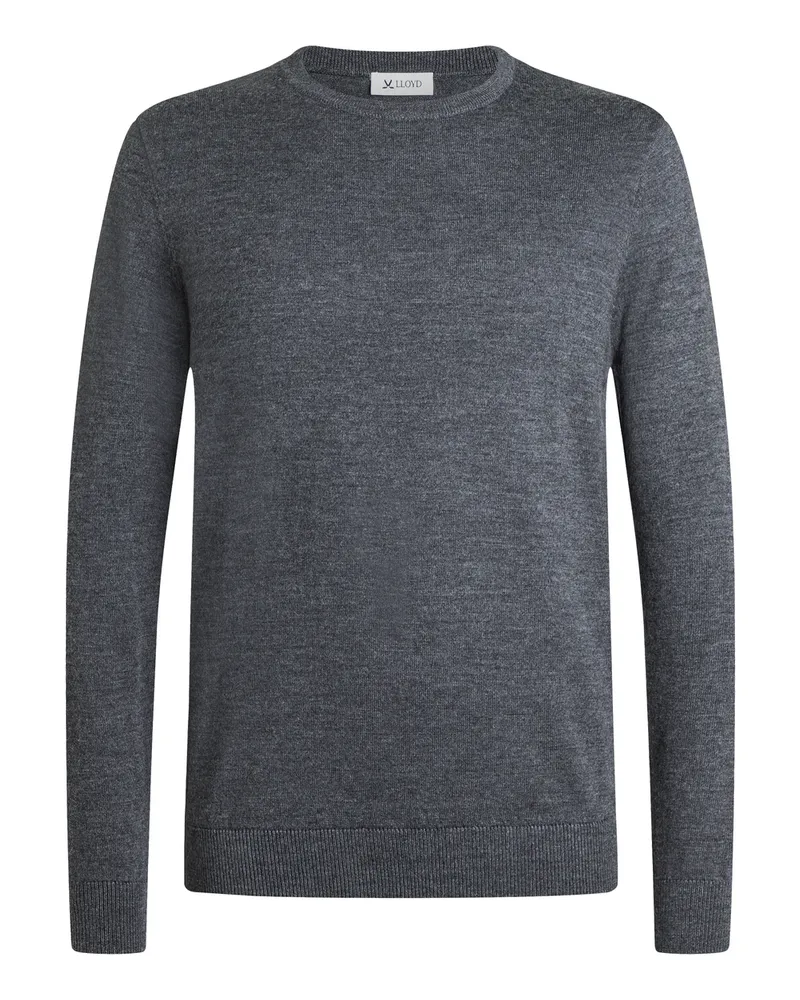 Lloyd Grau Wolle | Strickpullover Rundhals Grau
