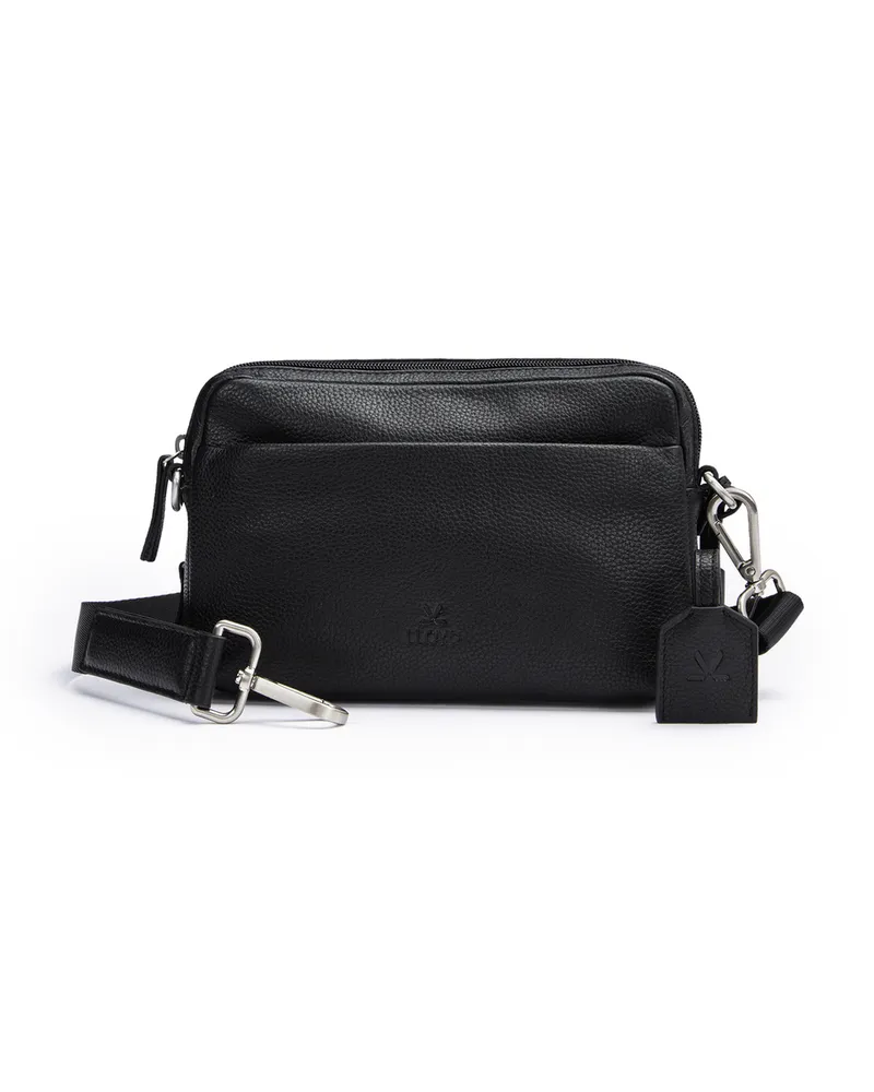 Lloyd Schwarz Genarbtes Leder | Crossoverbag Schwarz