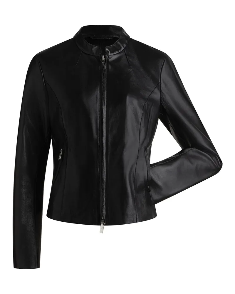 Lloyd Schwarz Glattleder | Damen Lederjacke Schwarz Schwarz