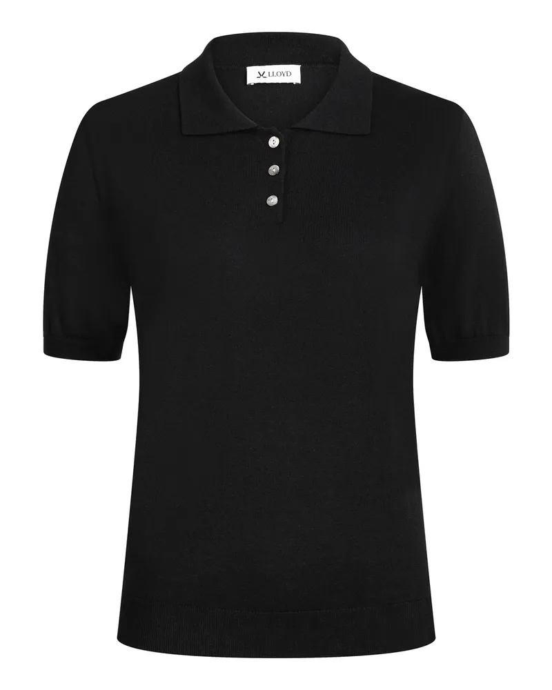 Lloyd Schwarz Damen Strick Poloshirt Schwarz Schwarz