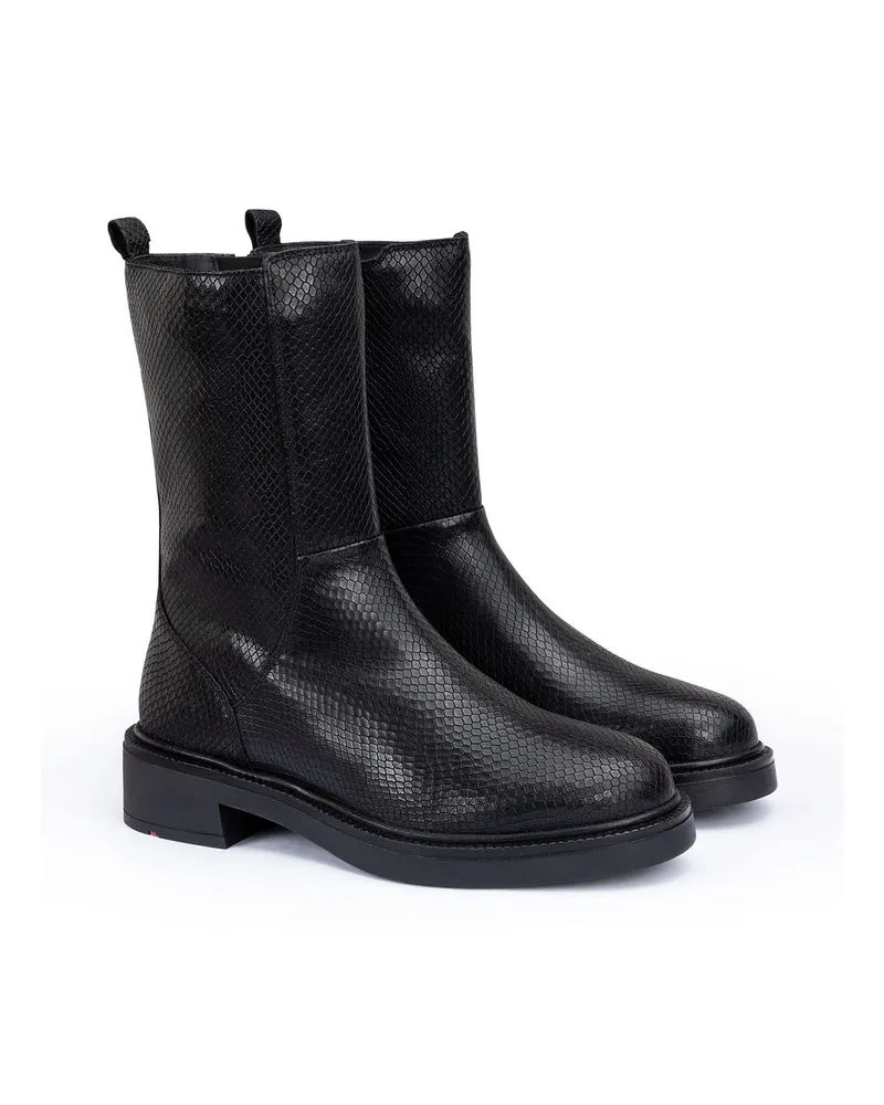 Lloyd Schwarz Geprägtes Leder | Damen Stiefelette Schwarz Schwarz