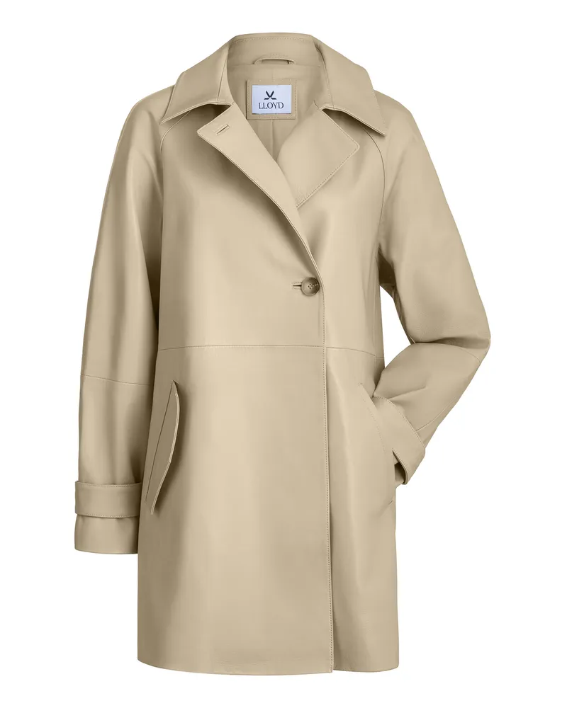 Lloyd Weiss Glattleder | Damen Ledermantel Weiss Weiss