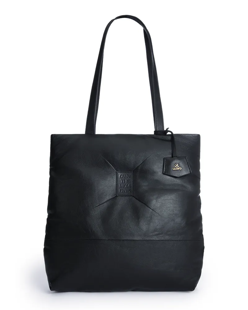 Lloyd Schwarz Glattleder | Damen Shopper Bag Schwarz Schwarz