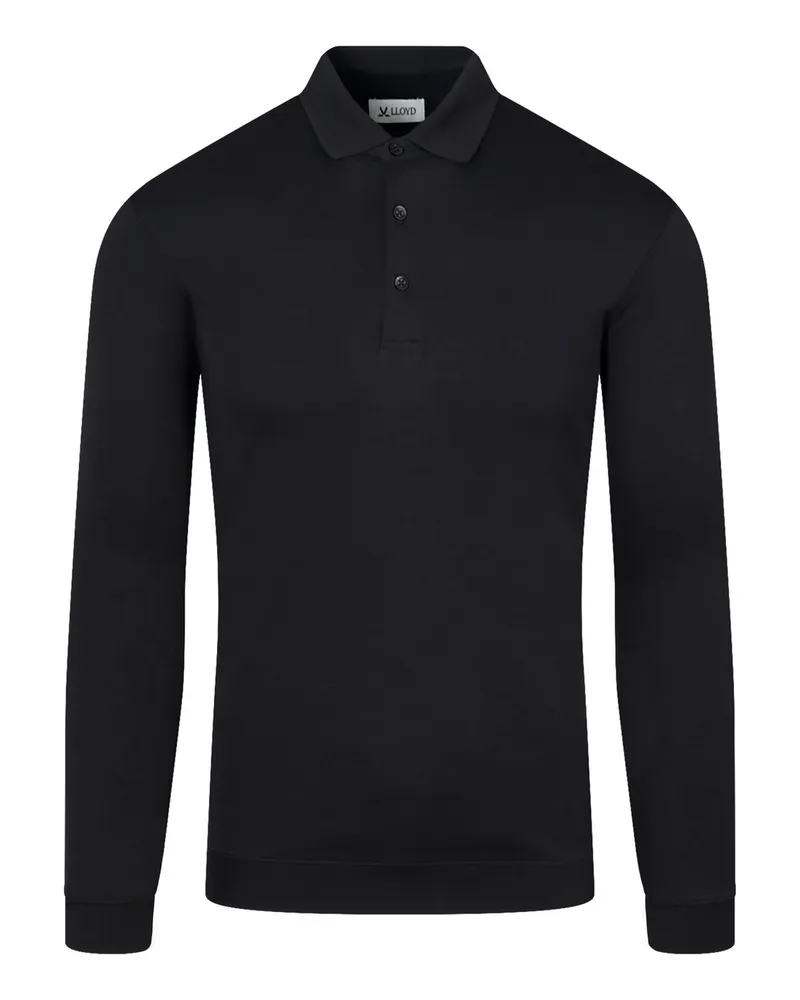 Lloyd Schwarz Textil | Poloshirt Longsleeve Schwarz