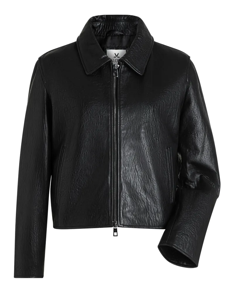 Lloyd Schwarz Glattleder | Damen Lederjacke Schwarz Schwarz