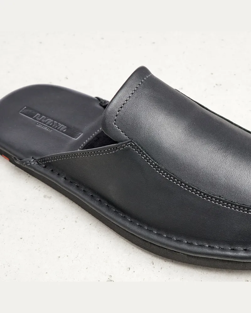 Lloyd Schwarz Glattleder | Pantoffeln Schwarz