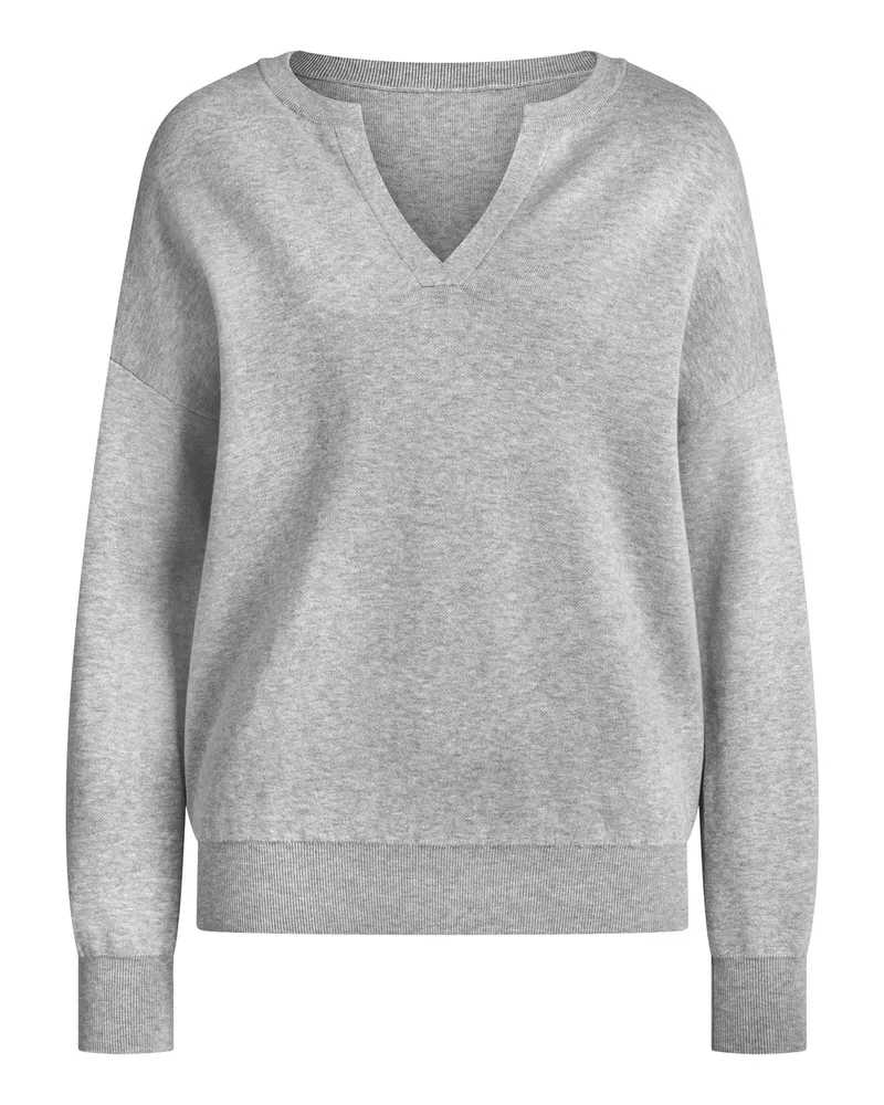 Lloyd Grau Damen Strickpullover V-ausschnitt Grau Grau