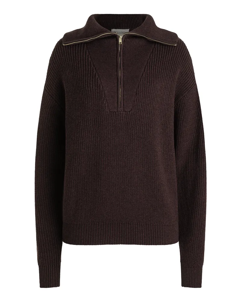 Lloyd Braun Wolle | Damen Strickpullover Stehkragen  Braun Braun