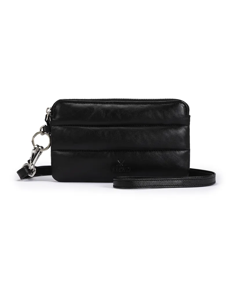 Lloyd Schwarz Glattleder | Damen Padded Pouch Schwarz Schwarz
