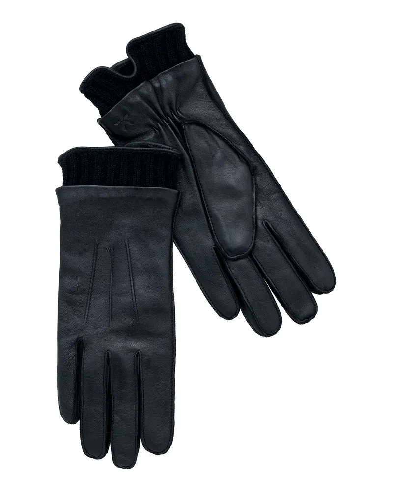 Lloyd Schwarz Glattleder | Damen Handschuhe Schwarz Schwarz